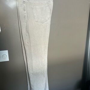 Express wide leg high rise tan denim pants 16R NWT